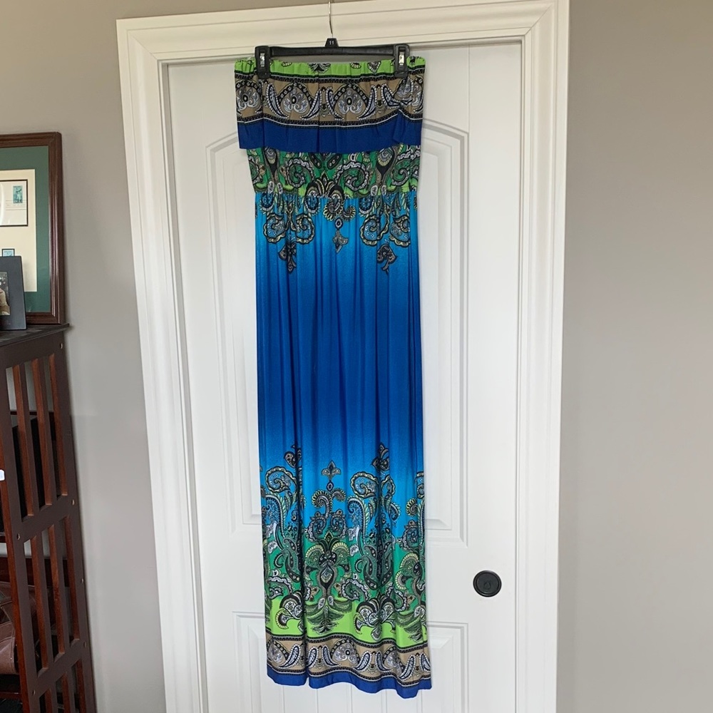 Bingo ruffle tube maxi dress